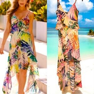 Boston Proper Multicolor High Low, Resortwear, Vacation Dress, Size 6 New WO Tag